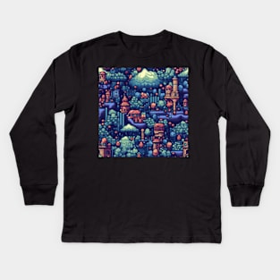 Pixel Art Repeating Pattern Kids Long Sleeve T-Shirt